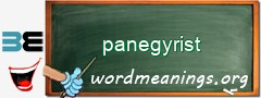 WordMeaning blackboard for panegyrist